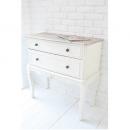 カブリオール・ドロワー コンソール アンティーク調 ホワイト おしゃれ 木製 高さ79