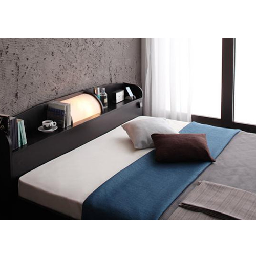 照明・コンセント付きフロアベッド【BRUTUS】ブルータス 【ポケットコイルマットレス付き】