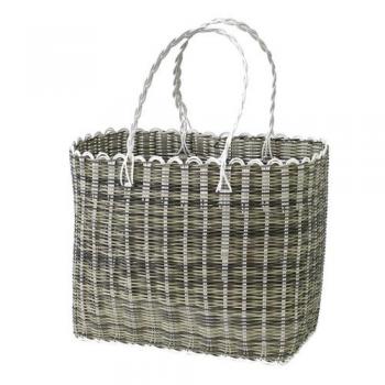 SPICE CHORE PEストローワイドバッグ ブラウン 2個セット かご バスケット 高さ51