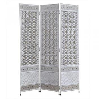 SPICE 3連 ビーズパーテーション フラワー Sサイズ シャビー ホワイト おしゃれ 高さ140