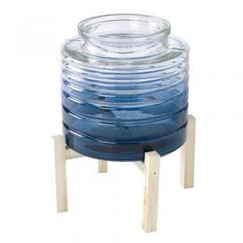 SPICE enrich ウッドスタンド付きガラスキャンドル用ベース ブルーグラデ Lサイズ