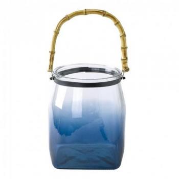 SPICE enrich バンブーハンドルガラスキャンドル用ベース ブルーグラデ Lサイズ 高さ24