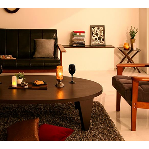 天然木和モダンデザイン 円形折りたたみテーブル【MADOKA】まどか