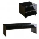 鏡面仕上げ デザインシステムデスク ロータイプ【Lutz】ルッツ