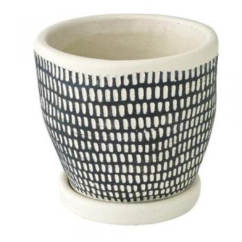 SPICE レリーフ プランター ドットライン ブラック 2個セット おしゃれ 直径12.5