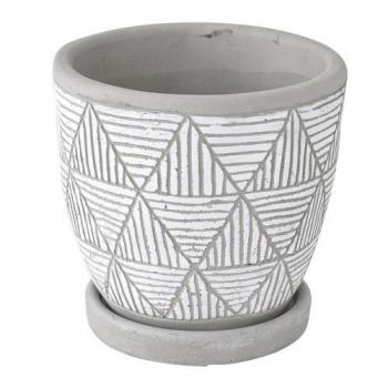 SPICE レリーフ プランター トライアングル ホワイト 2個セット おしゃれ 直径12.5