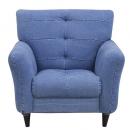 デニムソファ カジュアル 1人掛 ブルー コットン 木製 ウィービングベルト ロータイプ 幅80