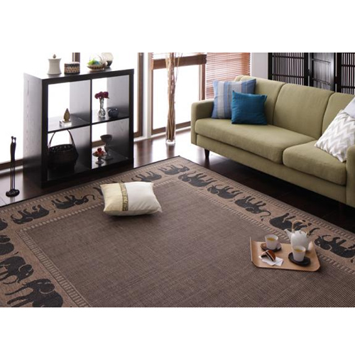 ベルギー製アジアンテイストウィルトン織ラグ【Tanga】タンガ