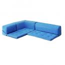 ロディ フロアソファ3点セット ファブリックソファ ブルー リビング カジュアル おしゃれ 幅175