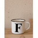 イニシャルマグF3個セット ホーロー アンティーク風 おしゃれ 白 ホワイト アルファベット コップ