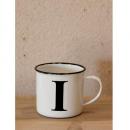 イニシャルマグI3個セット ホーロー アンティーク風 おしゃれ 白 ホワイト アルファベット コップ