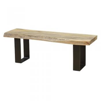 ロイズ ダイニングベンチ ナチュラル 天然木 スチール おしゃれ シンプル 椅子 幅130
