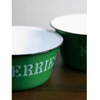 ボウル4個セット S O/L グリーン ホーロー キッチン用品 食材保存 アンティーク調 緑