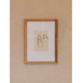 オールドチークフレームスリム A4 フォトフレーム ポストカード 壁掛け 木製 ガラス