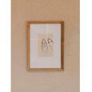 オールドチークフレームスリム A4 フォトフレーム ポストカード 壁掛け 木製 ガラス