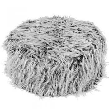 SPICE カジュアルリッチ エコファー スツール スモークブラック モフモフ おしゃれ 直径51