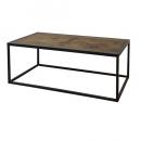 コーヒーテーブル 机 アンティーク調家具 古材 スチール モミの木 ブラウン 木製 幅120