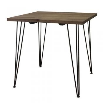 カフェテーブル ダイニング アンティーク調家具 古材 スチール モミの木 ブラウン 木製 幅80