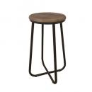 スツール (L) 椅子 アンティーク調家具 古材 スチール モミの木 ブラウン 木製 高さ60