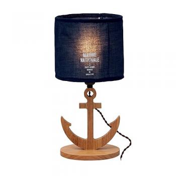 テーブルライト 電球無し ナチュラル 温かみ カジュアル イカリモチーフ ウッド ネイビー 高さ45