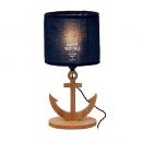 テーブルライト LED電球付き ナチュラル ネイビー カジュアル イカリモチーフ ウッド 高さ45