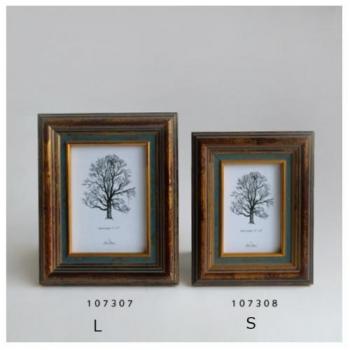 フォトフレーム 写真立て S ブラウン レトロ調 通販