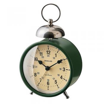 置き時計 デスク テーブル 卓上 スチール ガラス プラスチック グリーン目覚まし時計 高さ15.5