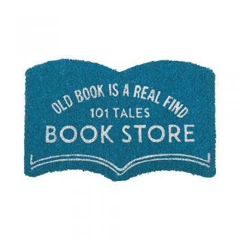 玄関マット マット コイヤマット かっこいい アメリカン 英語 ブルー ブックストア 幅50