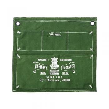 ウォールポケット エプロン型 おしゃれ カジュアル 手紙 収納 ファブリック グリーン 幅50