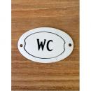 ドアサインWC ホーロー かわいい ホワイト 白 サインプレート 壁掛け トイレ 化粧室