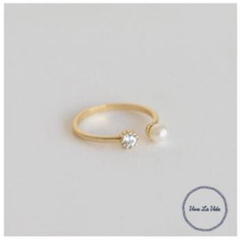 リング キュービックジルコニア L パール 指輪 通販