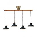 ペンダントライト おしゃれ アンティーク調 4灯 電球付き マットな質感 ブラック 幅105