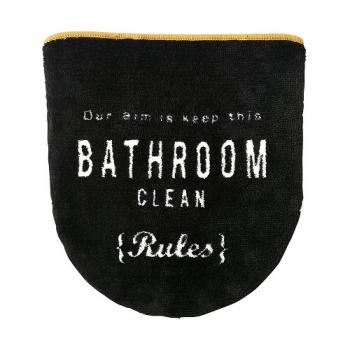 トイレのフタカバー カジュアル アメリカンテイスト トイレ アクリル おしゃれ ブラック 幅40