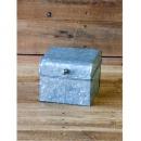 レシピボックス キッチン用品 メッキ 缶 ヴィンテージ調 おしゃれ 箱 ブルーシルバー