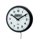 掛け時計 お部屋のイメージチェンジ スチール ブラック ガラス バックライト 直径34