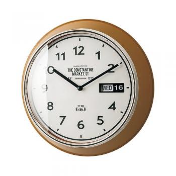 掛け時計 カレンダー お部屋のイメージチェンジ イエロー カジュアル 直径32.5