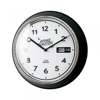 掛け時計 カレンダー お部屋のイメージチェンジ ブラック カジュアル 直径32.5