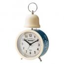 置き時計 デスク テーブル 卓上 スチール ガラス プラスチック ブルー 目覚まし時計 高さ19