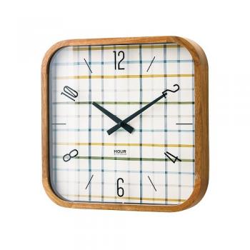 電波掛け時計 北欧テイスト アンティーク調 おしゃれ ミックスカラー ガラス ナチュラル 幅28