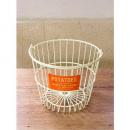 ワイヤーバスケット ポテト かご 野菜保存 ランドリー おしゃれ かわいい 白 オレンジ 洗濯かご