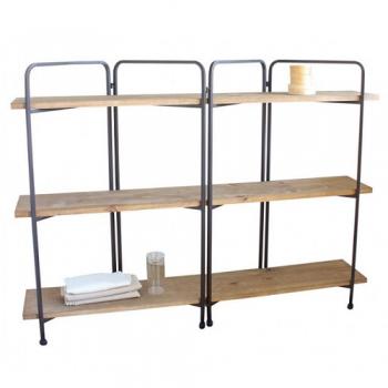 SPICE ジョセフアイアン 3段ワイドシェルフ ナチュラル WOOD 棚 木製 高さ119