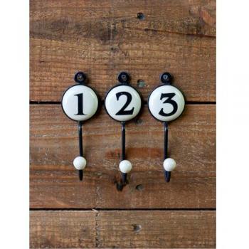 ナンバーフック3個セット アンティーク調 アイアン おしゃれ 陶器 壁掛け フック 帽子 ストール掛