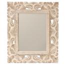 ウッドレリーフミラーL ナチュラル鏡 壁掛け エレガント おしゃれ フレーム アンティーク調 幅60