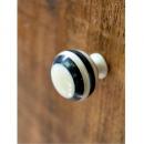 レトロノブボーダーWH ドアノブ かわいい 水牛 おしゃれ DIY 白 黒 取っ手 ラウンド