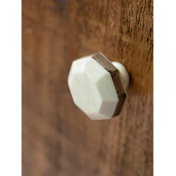 レトロノブ 8角ライン ドアノブ かわいい 水牛 おしゃれ DIY 白取っ手 ホワイト 八角形