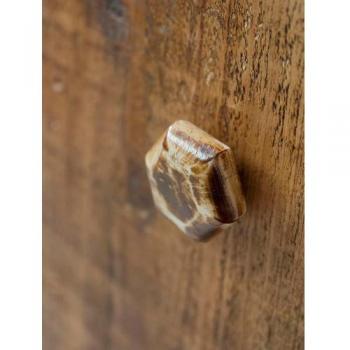 レトロノブ8角 マーブル ドアノブ かわいい 水牛 おしゃれ DIY 取っ手 ブラウン 八角形