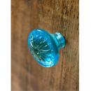 ガラスノブBL ドアノブ かわいい おしゃれ DIY 取っ手 レトロ ガラス 透明 ブルー 青