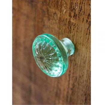 ガラスノブGR ドアノブ かわいい おしゃれ DIY 取っ手 レトロ ガラス 透明 グリーン 緑