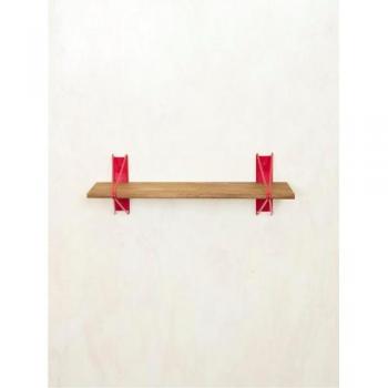 マウントシェルフS レッド 木製 オーク ナチュラル 自然 シェルフボード おしゃれ DIY