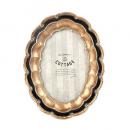 波型オーバルフォトフレームブラック 2個セットおしゃれ アンティーク調 エレガント 優雅 高20.5